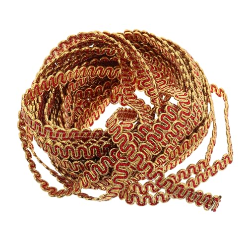 Hemobllo Geflochtenes Metallic Zierband Rot Gold Wellenborte Breit für Schmuck Basteln Kleidung Dekoration Langlebig Weich Vielseitig Hemobllo Geflochtenes Metallic Zierband Rot Gold Wellenborte Breit für Schmuck Basteln Kleidung Dekoration Langlebig Weich Vielseitig von Hemobllo