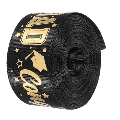 Hemobllo Graduationsband Breit Schwarzes Hitzetransferbedrucktes Polyester Dekorationsband für Geschenkverpackung DIY Schleifenherstellung Partydeko und Geschenkboxen Hemobllo Graduationsband Breit Schwarzes Hitzetransferbedrucktes Polyester Dekorationsband für Geschenkverpackung DIY Schleifenherstellung Partydeko und Geschenkboxen von Hemobllo