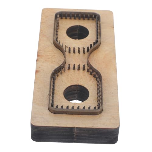 Hemobllo Große Lederschneidform mit Holzbasis Strap Head Form Langlebige Metallklinge DIY Lederhandwerk Stanzschablone für Lederstreifen Bastelprojekte Geschenkidee von Hemobllo