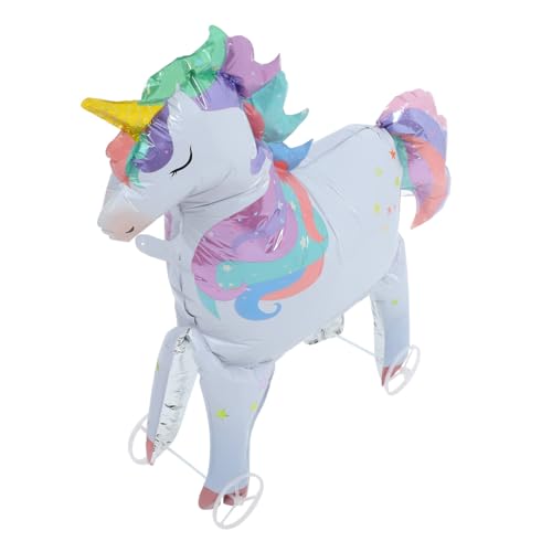Hemobllo Großer Stehender Einhorn Folienballon mit Rädern Lebensechte Partydekoration Bunte Geburtstagsfeier Deko Auffälliger Cartoon Luftballon für Kinderfeste Hemobllo Großer Stehender Einhorn Folienballon mit Rädern Lebensechte Partydekoration Bunte Geburtstagsfeier Deko Auffälliger Cartoon Luftballon für Kinderfeste von Hemobllo