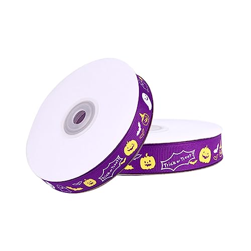 Hemobllo Halloween Geschenkband Breit Lila mit Lebendigem Geist und Kürbismuster Dekoratives Satin Geschenkband für DIY Schleifen Partydeko und Kreative Verpackungen Hemobllo Halloween Geschenkband Breit Lila mit Lebendigem Geist und Kürbismuster Dekoratives Satin Geschenkband für DIY Schleifen Partydeko und Kreative Verpackungen von Hemobllo