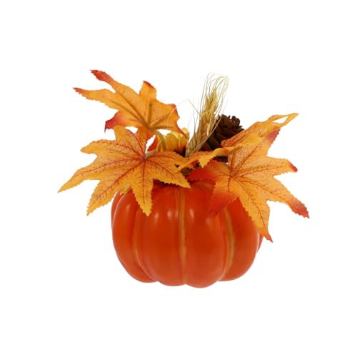 Hemobllo Halloween Tischdekoration Kürbis aus Robustem Material Detailreiche Verarbeitung Lustiges Party für Halloween Karneval Innen und Außennutzung Dekoratives Kürbisornament von Hemobllo