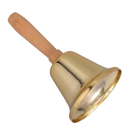 Hemobllo Handheld Metallglocke mit Holzgriff Lauter Aufrufglocke für Tee Abendessen und Klassenräume zur von Aufmerksamkeit und Unterstützung Goldene Ausführung Hemobllo Handheld Metallglocke mit Holzgriff Lauter Aufrufglocke für Tee Abendessen und Klassenräume zur von Aufmerksamkeit und Unterstützung Goldene Ausführung von Hemobllo