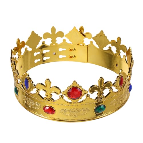 Hemobllo Kopfschmuck Kronparty Cosplay -kostümzubehör Partyhüte Für Halloween Kostümzubehör Cosplay-krone Renaissance-haarschmuck Kronen-gastgeschenke Krone Anziehen Plastik Golden von Hemobllo