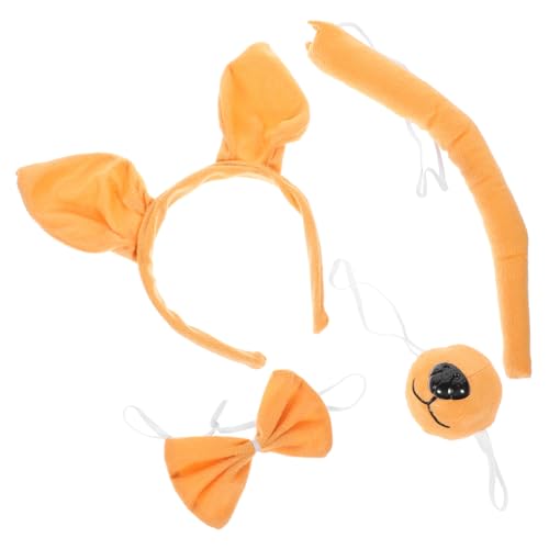 Hemobllo Kostüm mit Ohren Haarreif Schleife und Nasenrequisite Tier Accessoires für Cosplay Party und Halloween Niedliche Verkleidung für Erwachsene von Hemobllo