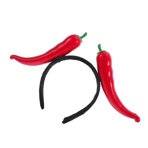 Hemobllo Lustiges Gemüse Stirnband Kostümparty Kopfbedeckung Künstliche Paprika Chili Chili Party Zubehör Künstliches Gemüse Lustiges Pfannen Stirnband von Hemobllo