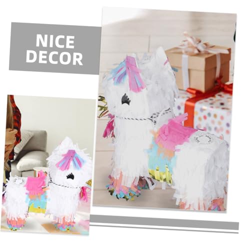 Hemobllo Mini Alpaka Pinata mit Tier Geburtstagsdeko und Festival Befüllbar als Mitgebsel für Kindergeburtstag Teiliges Party Accessoire von Hemobllo