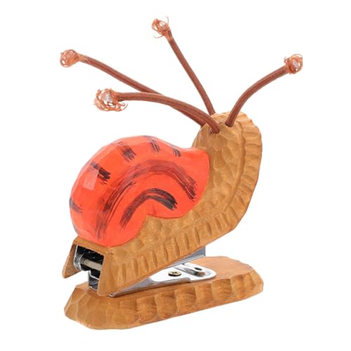 Hemobllo Mini Desktop Hefter aus Holz im Tierdesign Handgefertigter Niedlicher Schnecken Hefter Langlebiges und Bürozubehör für Schule und Zuhause von Hemobllo