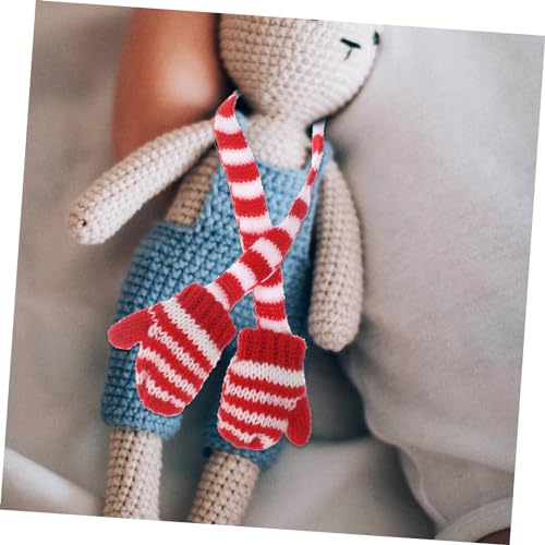 Hemobllo Mini Puppenkleidung Winter Strickmütze Handschuhe Pullover Socken Teiliges Weiche Langlebige Accessoires für Puppen Winteroutfit Niedliche Warme Kleidung für Miniaturpuppen von Hemobllo