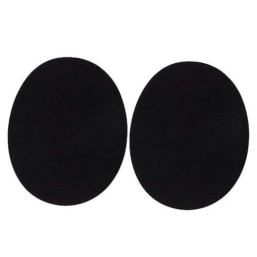 Hemobllo Ovaler Bügelflicken Schwarze Ellbogen und Knieflicken aus Pflanzlichem Velours Selbstklebende Textil Patches zum Aufbügeln für Pullover Jacken Sweater Reparatur und DIY Dekoration von Hemobllo