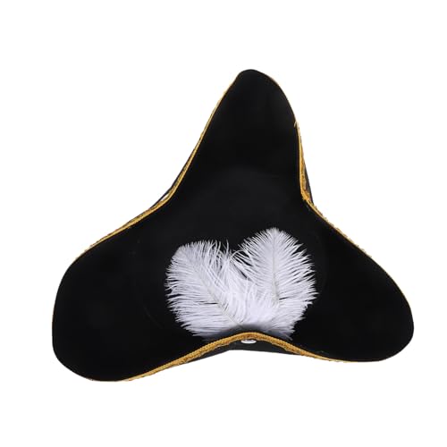 Hemobllo Piratenhut Dekorative Karnevalskappe Herren -Neuheitshut Cosplay-Kappe kreative Kappe Festivalparty Cap Hut für Karneval abriebfester Faschingshut Cosplay Carnival Cap Vlies Black von Hemobllo