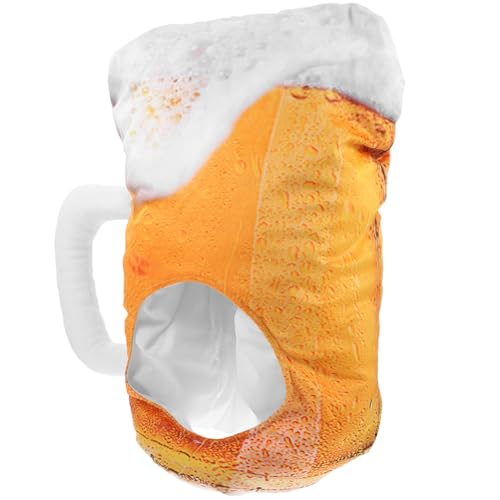 Hemobllo Plüsch Bierkrug Hut Weiches Kostüm Party Kopfbedeckung Kreativer Karneval Hut für Erwachsene Lustige Performance Requisiten für und Feier von Hemobllo