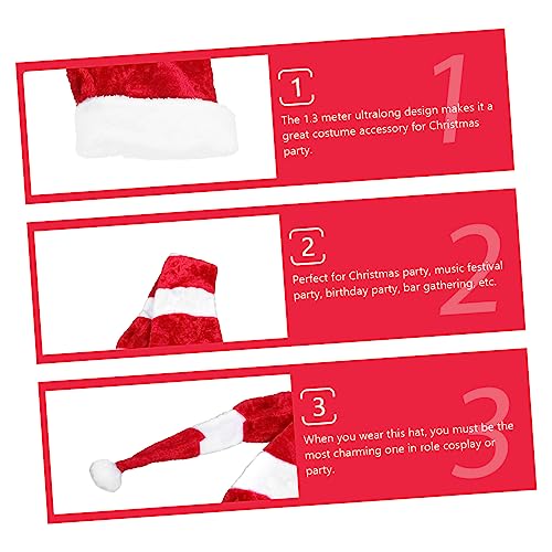 Hemobllo Plüsch Weihnachtsmütze Santa Claus Hut aus Hochwertigem Weichem Material Kuscheliges Festliches Kostüm für Erwachsene für Weihnachtsfeiern und Partys von Hemobllo