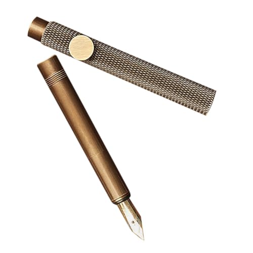 Hemobllo Retro Messing Füllfederhalter Spitze Tragbarer Kalligraphiestift für Studenten Vielseitiger Schreibstift für Büro Schule und Zuhause von Hemobllo