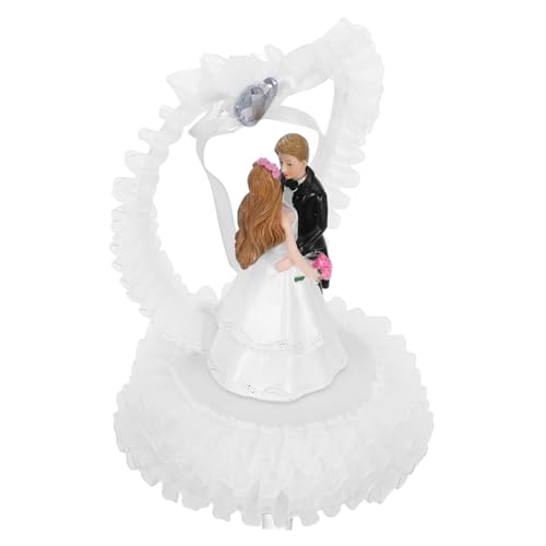 Hemobllo Romantischer Cake Topper Brautpaar Figur Hochzeitstorte Dekoration Resin Statue Zarte Tischdeko Hochzeit Hochzeitsdeko Brautpaar Ornament von Hemobllo
