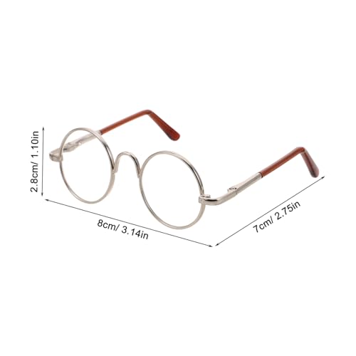 Hemobllo Runde Miniatur-puppenbrille, Winzige Brille Zum Anziehen Von Puppen, Bezauberndes Puppenzubehör Zum Selbermachen, Styling, Puppenhaushandwerk von Hemobllo