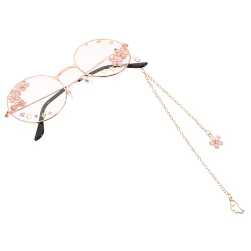Hemobllo Rundrahmenbrille Beugen Brillenkette Sonnenbrille Kawaii-brille Cosplay-brillen-requisite Kawaii Cosplay-brille Brillen Für Damen Sonnenbrillenkette Damen Süße Brille Metall Hemobllo Rundrahmenbrille Beugen Brillenkette Sonnenbrille Kawaii-brille Cosplay-brillen-requisite Kawaii Cosplay-brille Brillen Für Damen Sonnenbrillenkette Damen Süße Brille Metall von Hemobllo