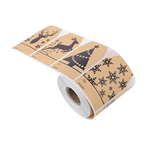 Hemobllo Selbstklebende Weihnachtsaufkleber Kraftpapier mit Schneeflocken und Hirschmotiv Geschenkverpackung Etiketten für Geschenktüten DIY Geschenkaufkleber Weihnachten Vielseitig und Hemobllo Selbstklebende Weihnachtsaufkleber Kraftpapier mit Schneeflocken und Hirschmotiv Geschenkverpackung Etiketten für Geschenktüten DIY Geschenkaufkleber Weihnachten Vielseitig und von Hemobllo