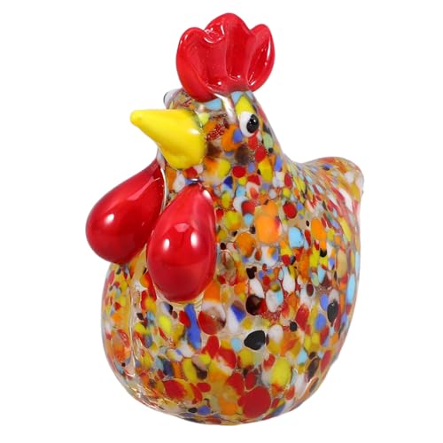 Hemobllo Skulptur aus Handgeblasenem Tischfigur Dekoratives Hühnerdekor für Kinderpartys und Ostern für Sammler und Farbenfroh und Langlebig von Hemobllo