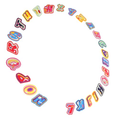 Hemobllo Teiliges Bunte Bügelbuchstaben Aufnäher Große und Kleine Eisen Buchstaben Patches zum Aufbügeln DIY Kleidung Reparatur und Dekoration für Jacken Taschen Schuhe und Shirts von Hemobllo