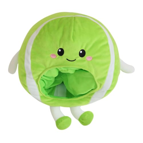 Hemobllo Tenniskopfmütze Lustige Plüschmütze Tennis Haar Accessoires Süße Plüschmütze Cartoon Tennismütze Anziehmütze Sport Partyhut Essens Stirnband Tennisball Foto Requisiten von Hemobllo