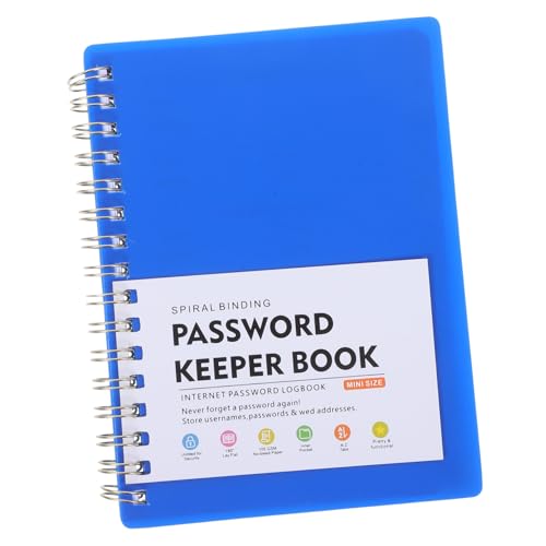 Hemobllo Tragbares Passwort Organizer Notizbuch Spiralgebundenes Design für Einfache Verwaltung von Internetadressen und Passwörtern für Notizen und Aufgaben von Hemobllo
