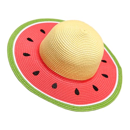 Hemobllo Wassermelonenhut Sonnenkappe mit breiter Krempe Sommerschaufelhut Sommermützen für Mädchen handgewebter Hut Mädchen Sonnenhut Strandhut für Wanderhut von Hemobllo