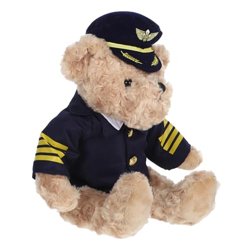 Hemobllo Weicher Plüschbär Mit Captain Pilot Uniform Niedliche Pilotbär -Puppen -flugspielzeug Gestopfte Tierspielzeug Zum Geburtstag, Hochzeit Und Festliche Hemobllo Weicher Plüschbär Mit Captain Pilot Uniform Niedliche Pilotbär -Puppen -flugspielzeug Gestopfte Tierspielzeug Zum Geburtstag, Hochzeit Und Festliche von Hemobllo