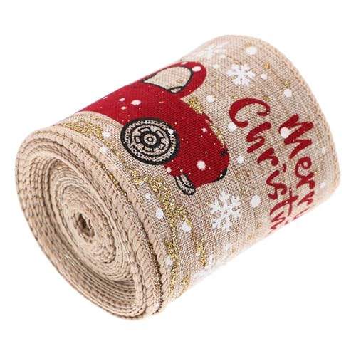 Hemobllo Weihnachtsband mit Drahtkante Formbares Geschenkband aus Leinenimitat für Geschenkverpackung DIY Deko Weihnachtskränze Vielseitiges Bastelband in Naturfarbe Hemobllo Weihnachtsband mit Drahtkante Formbares Geschenkband aus Leinenimitat für Geschenkverpackung DIY Deko Weihnachtskränze Vielseitiges Bastelband in Naturfarbe von Hemobllo