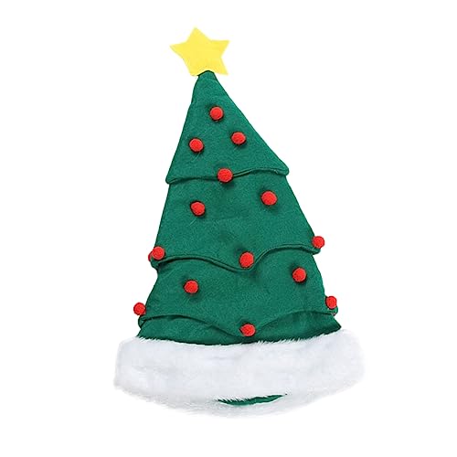 Hemobllo Weihnachtsbaum Mütze aus Weichem Plüsch Weihnachtliche Partydeko für Erwachsene Kuscheliger Xmas Hat für Festliche Feiern und Bühnenauftritte von Hemobllo