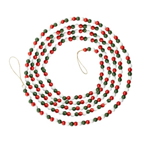 Hemobllo Weihnachtsdekoration Holzperlengirlande mit Quasten Rustikale Wand und Türhänger Umweltfreundliche Holzperlenkette für Festliche Weihnachtsbaum und Partydeko von Hemobllo