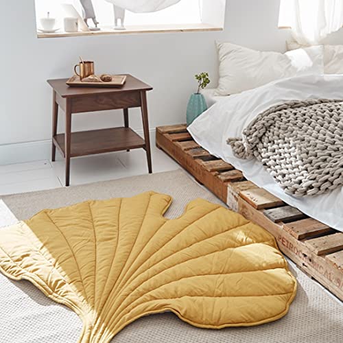 Hemore Baby Playmats, 46x50 -Zoll -Ginkgo -Blattform, krabbende Decke, weiche Baumwollkinder Schlafmatte, waschbarer Dickerbodenteppich für Babys, die Kinderzimmerdekoration Spielen von Hemore