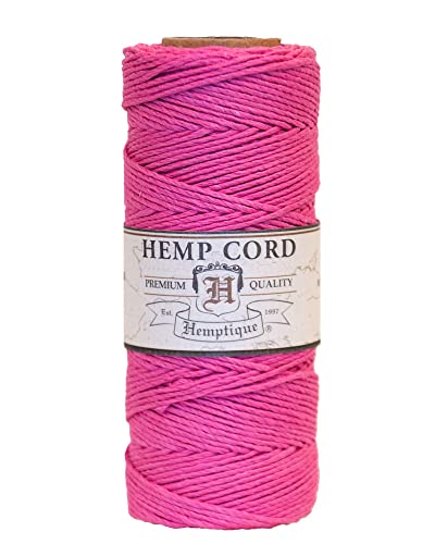 Hemp Cord Spool 20# 205'/Pkg-Bright Pink von Hemptique