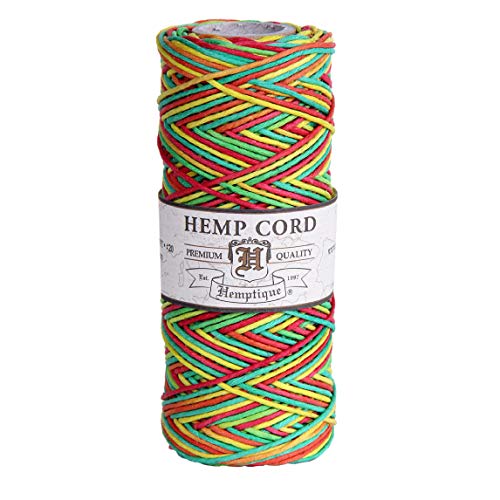 Hemptique Hanf Bunte Kordel Spule 9,1 kg 205 'Rasta, andere, Mehrfarbig von Hemptique