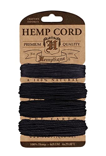 Hemptique Multi-Weight Hemp Cord Card Set 4/Pkg-Black von Hemptique
