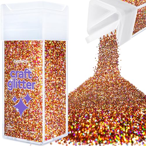 Glitzer für Bastelarbeiten Shaker Bronzebraun holografisches Kunstharz Trinkgläser Karten Weihnachten Schmuck Kerzen fein Nägel Gesicht Kosmetik 130g / 4,6 oz von Hemway