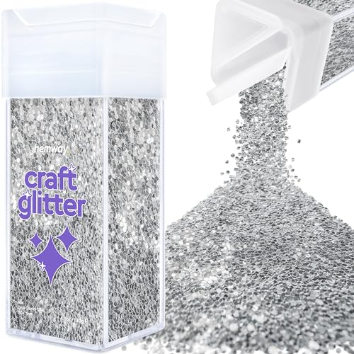 Glitzer für Bastelarbeiten Shaker Silberharz Trinkgläser Karten Weihnachtsschmuck Kerzen extra klobig Nägel Gesicht Kosmetik 130g/4,6 oz von Hemway