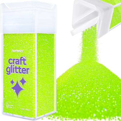 Glitzer für Bastelarbeiten Shaker fluoreszierendes grünes Kunstharz Trinkgläser Karten Weihnachten Schmuck Kerzen ultrafein Nägel Gesicht Kosmetik 130g / 4,6 oz von Hemway
