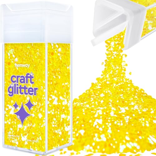 Glitzer für Bastelstreuer fluoreszierendes gelbes Kunstharz Trinkgläser Karten Weihnachten Schmuck Kerzen super klobig Nägel Gesicht Kosmetik 110 g / 3,9 oz Glitzer für Bastelstreuer fluoreszierendes gelbes Kunstharz Trinkgläser Karten Weihnachten Schmuck Kerzen super klobig Nägel Gesicht Kosmetik 110 g / 3,9 oz von Hemway