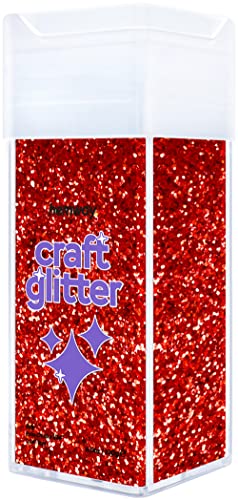 Glitzer für Bastelstreuer rotes Kunstharz Trinkgläser Karten Weihnachtsschmuck Kerzen extra grob (1/24 Zoll, 0,040 Zoll, 1 mm) Nägel Gesicht Kosmetik 130 g / 4,6 oz von Hemway