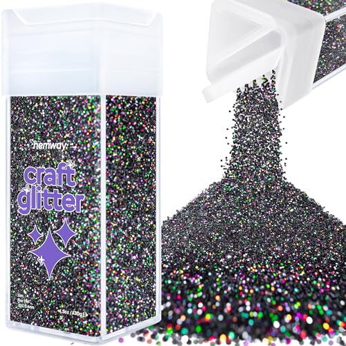 Glitzer für Bastelstreuer schwarzes holografisches Kunstharz Trinkgläser Karten Weihnachtsschmuck Kerzen fein Nägel Gesicht Kosmetik 130g/4,6 oz Glitzer für Bastelstreuer schwarzes holografisches Kunstharz Trinkgläser Karten Weihnachtsschmuck Kerzen fein Nägel Gesicht Kosmetik 130g/4,6 oz von Hemway