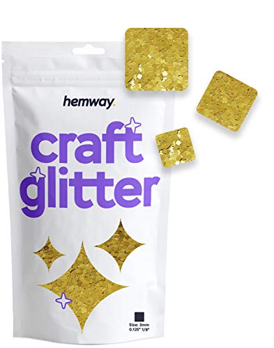 Glitzer zum Basteln quadratische Pailletten Party-Dekoration goldfarben für Nägel Körper Gesicht Kunsthandwerk 50 g von Hemway