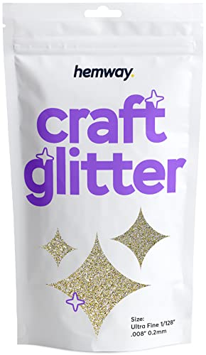 Hemway Craft Glitter 100g 3,5 Unzen Feinstsichter 1/128" 0,008" 0.2MM (Gold, Silber) von Hemway