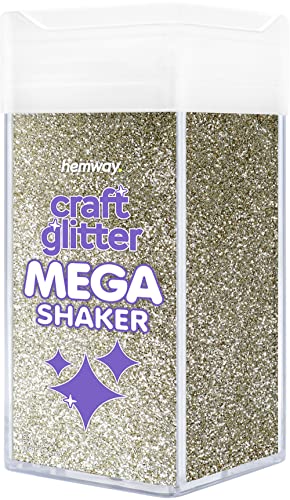 Hemway BULK Glitter 425g / 15oz MEGA Craft Shaker Glitter for Nails, Resin, Tumblers, Arts, Crafts, Painting, Festival, Cosmetic, Body - Fine (1/64" 0.015" 0.4mm) - Champagne Gold von Hemway