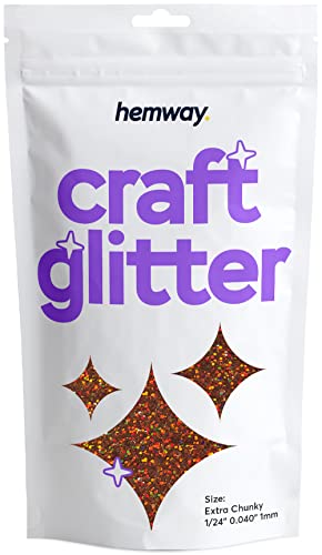 Hemway Bronze Holographic Craft Glitter 100g 3,5 Unzen Extra-Chunky 1/24" 0,040" 1MM für Kunsthandwerk Tumblers Papier Glasdekorationen Verschönern von Hemway