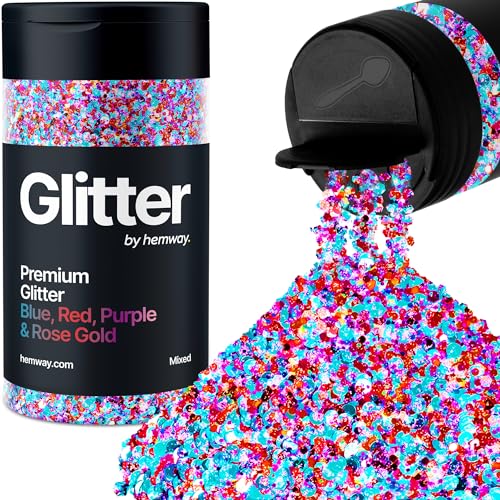 Hemway Chunky Glitzer 105g/3.7oz Mixed Craft Glitzer Puder Pailletten Metallische Flocken für Nail Art Körper Gesicht Auge Haar Fest, Epoxidharz Tumblers Handwerk, Party - Harlekin Mix Mit Roségold Hemway Chunky Glitzer 105g/3.7oz Mixed Craft Glitzer Puder Pailletten Metallische Flocken für Nail Art Körper Gesicht Auge Haar Fest, Epoxidharz Tumblers Handwerk, Party - Harlekin Mix Mit Roségold von Hemway