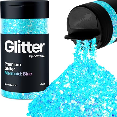 Hemway Chunky Glitzer 105g/3.7oz Mixed Craft Glitzer Puder Pailletten Metallische Flocken für Nail Art Körper Gesicht Auge Haar Fest, Epoxidharz Tumblers - Meerjungfrau Blau & Roségold Mischung Hemway Chunky Glitzer 105g/3.7oz Mixed Craft Glitzer Puder Pailletten Metallische Flocken für Nail Art Körper Gesicht Auge Haar Fest, Epoxidharz Tumblers - Meerjungfrau Blau & Roségold Mischung von Hemway