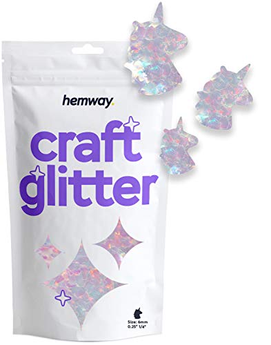 Hemway Craft Glitter - 1/3" 0.33" 8mm - Unicorn Sparkle Glitter For Cosmetic, Nail, Body, Face, Arts, Crafts, Decoration - Mother Of Pearl - 50g von Hemway