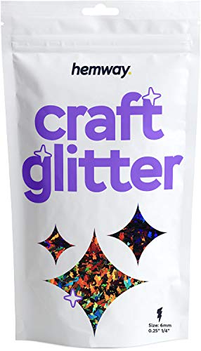 Glitzer zum Basteln Blitzform Pailletten Party-Dekoration geformt schwarz holografisch für Nägel Körper Gesicht Kunsthandwerk 50 g von Hemway