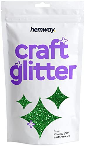 Hemway Craft Glitter 100g 3,5 Unzen Chunky 1/40" 0,025" 0.6MM (Emerald Green) von Hemway